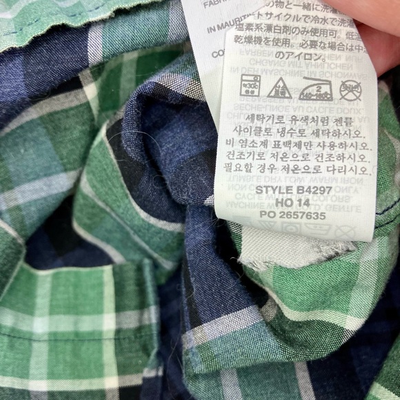J. Crew ~ Slim button down shirt green plaid 100% cotton - Picture 6 of 7